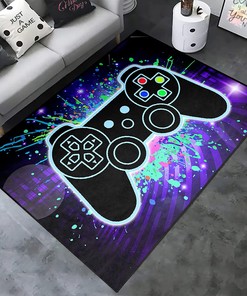 Game Area Rugs for Living Room and Bedroom - 3D Gamer Carpet Decor with Controller Player Boys Gifts
