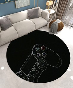 Game Area Rugs with Game Consoles Carpets Non-Slip Polyester Mat