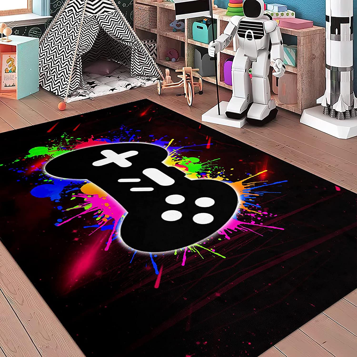 Game Carpet Square Carpet for Living Room and Bedroom - Video Controller Game Player Children Throwing Carpet - Image 4