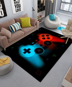 Game Controller Gamepad Pattern Modern Area Rug - Non-Slip Gaming Rug Boys Rugs Doormats Gamer Carpets
