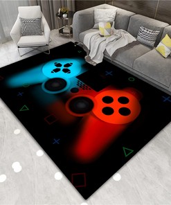 Game Controller Modern Area Rug Gaming Carpet - Gamer Rug Soft with Non-Slip Backing Home Decor
