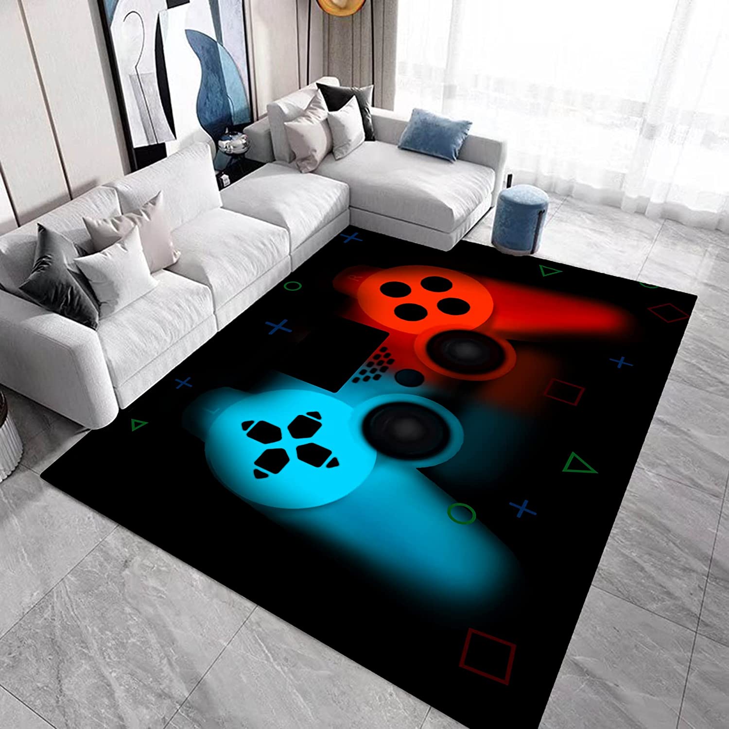 Game Controller Modern Area Rug Gaming Carpet - Gamer Rug Soft with Non-Slip Backing Home Decor - Image 2