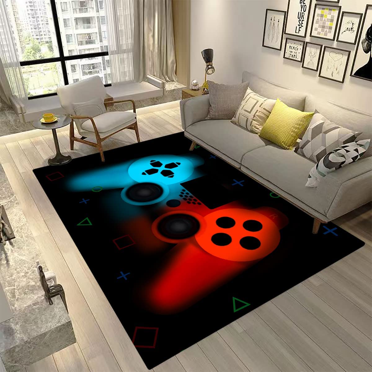 Game Controller Modern Area Rug Gaming Carpet - Gamer Rug Soft with Non-Slip Backing Home Decor - Image 3