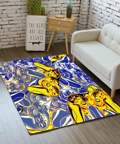 Game Player Rugs for Boys Teens Carpet for Living Room Yellow Blue Gamepad Floor Mats Bedroom Area Rugs Playroom