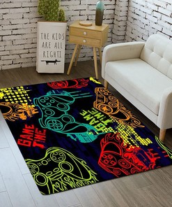 Game Printed Living Room Mat Bedroom Controller Player Boys Gifts Home Non-Slip Crystal Floor Polyester Mat