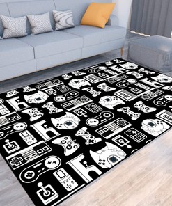 Game Room Carpet with Personalized Name - Non-Slip Polyester Floor Mat for Living Room or Bedroom (Game 6)