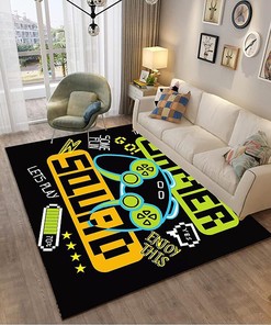 Game Room Carpet with Personalized Name for Boys Teen Video Game Bedroom