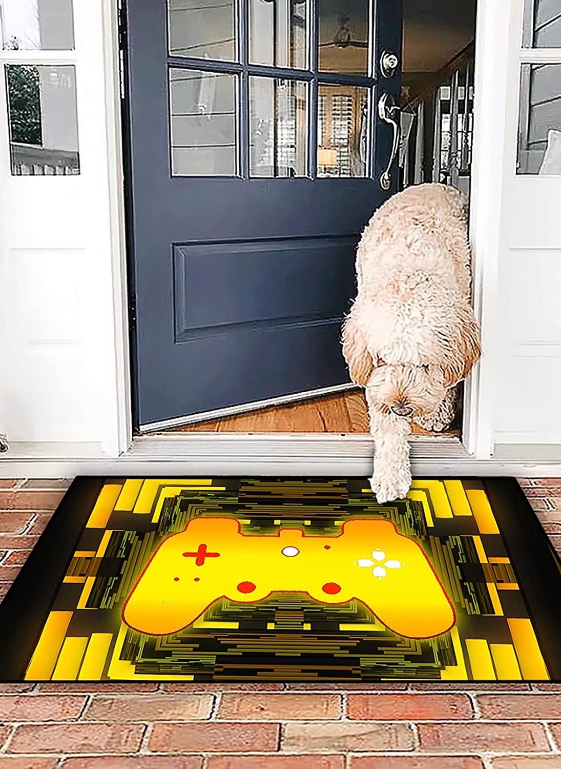 Game Rugs Boys Bedroom - Games Carpet with Yellow Gamepad Printing Rugs Teens Bedroom Decoration - Image 2