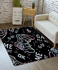 Game Rugs-4 - Game Area Rugs with 3D Gamer Carpet Decor for Non-Slip Crystal Floor
