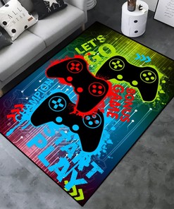 Game-6 3D Gamer Carpet with Personalized Name Option for Living Room and Bedroom Decor