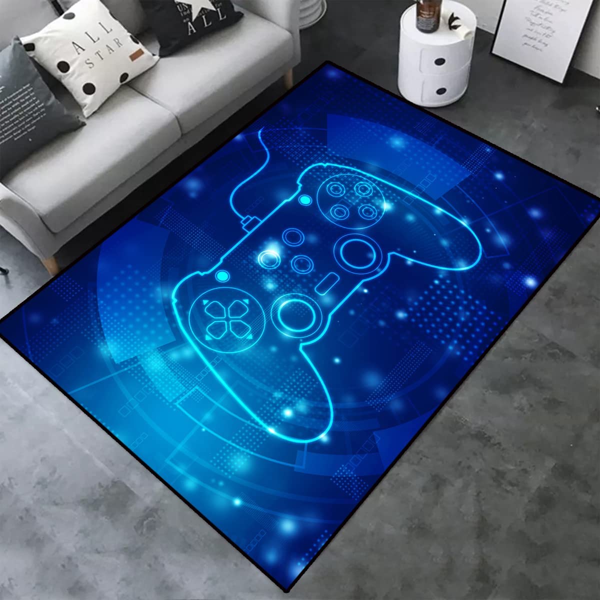Game-7 Design 3D Gamer Carpet Decor for Boys Gifts and Non-Slip Crystal Floor Polyester Mat
