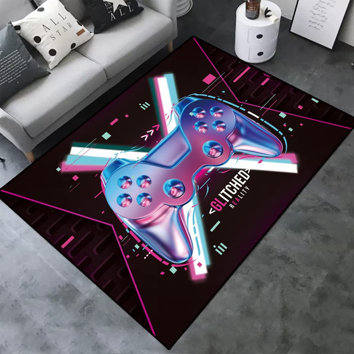 Game-7 Game Area Rugs with Customizable Name for Home Decoration