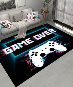 Gamepad Area Rug for Bedroom Boys - Polyester Crystal Floor Rug Gamer Decor Doormats