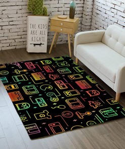 Gamepad Controller Rugs for Gaming Room - Non-Slip Polyester Mats for Boys Room Decor - Gaming Throw Rugs Carpet