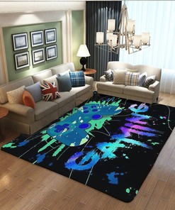 Gamer Area Carpet - 3D Area Rugs for Boy's Bedroom Controller Gaming Rug - Blue