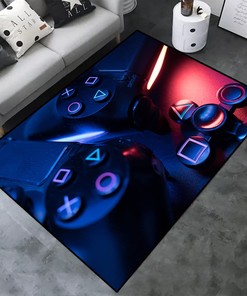 Gamer Area Rug - Gamepad Controller Rug for Kids Bedroom, Home Decor