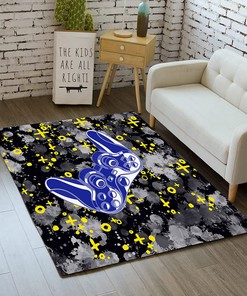 Gamer Area Rugs for Kids Bedroom Carpet Blue Gamepad Living Room Mats Floor Rugs Gray Black Painting Art Design Carpet