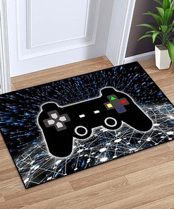 Gamer Controller Area Rugs for Video Game Themed Home Decor: Ideal for Boys Game Room, Video Game Level Up Floor Rugs