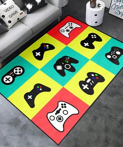 Gamer Doormat Boys: Gaming Rugs with Cartoon Gamepad Design Children's Play Rug and Game Room Decor