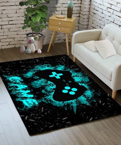 Gamer Floor Rugs for Living Room with Blue Yoga Mat Polyester Carpets