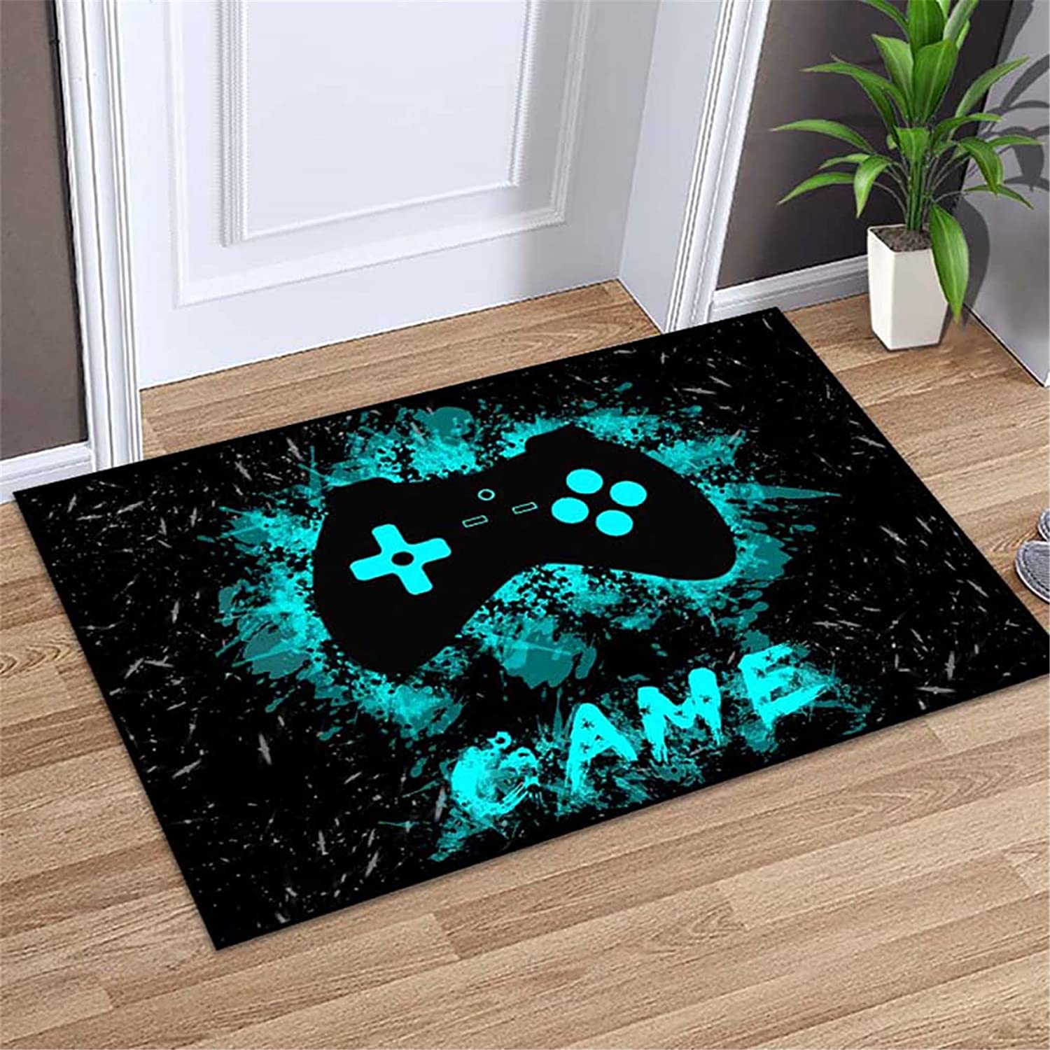 Gamer Floor Rugs for Living Room with Blue Yoga Mat Polyester Carpets - Image 2