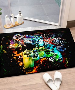 Gamer Rugs Boys Room Area Rug Living Room, Cool Graffiti Art Design Floor Mat Playroom