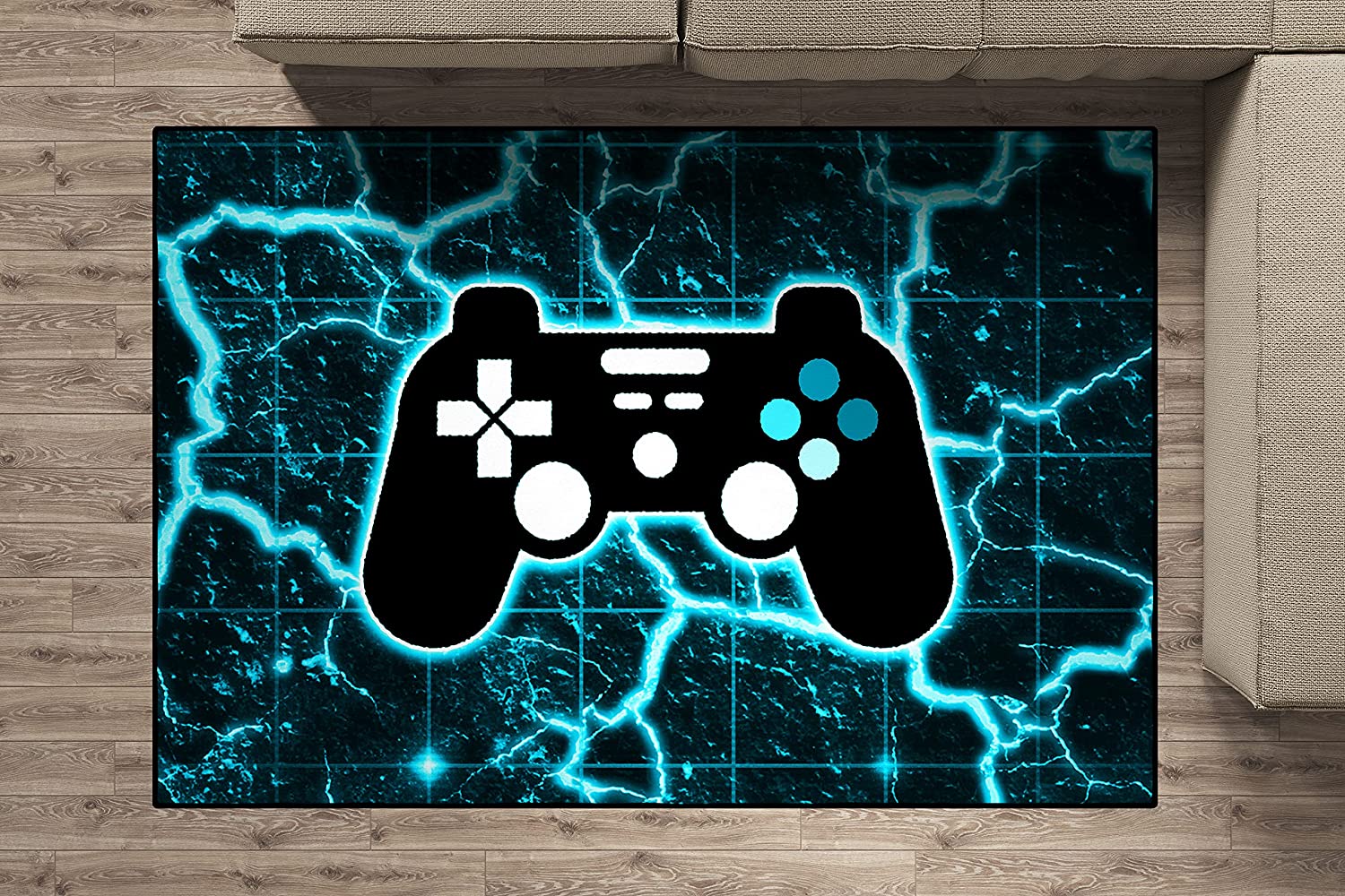Gamer Rugs for Boys Bedroom - Cool Gaming Mat Home Playroom Decor - Image 4
