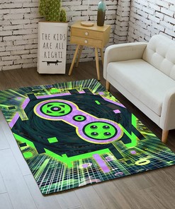 Gaming Floor Rugs for Living Room and Bedroom - Printed Sofa Mats with Binary World Design and Home Decoration