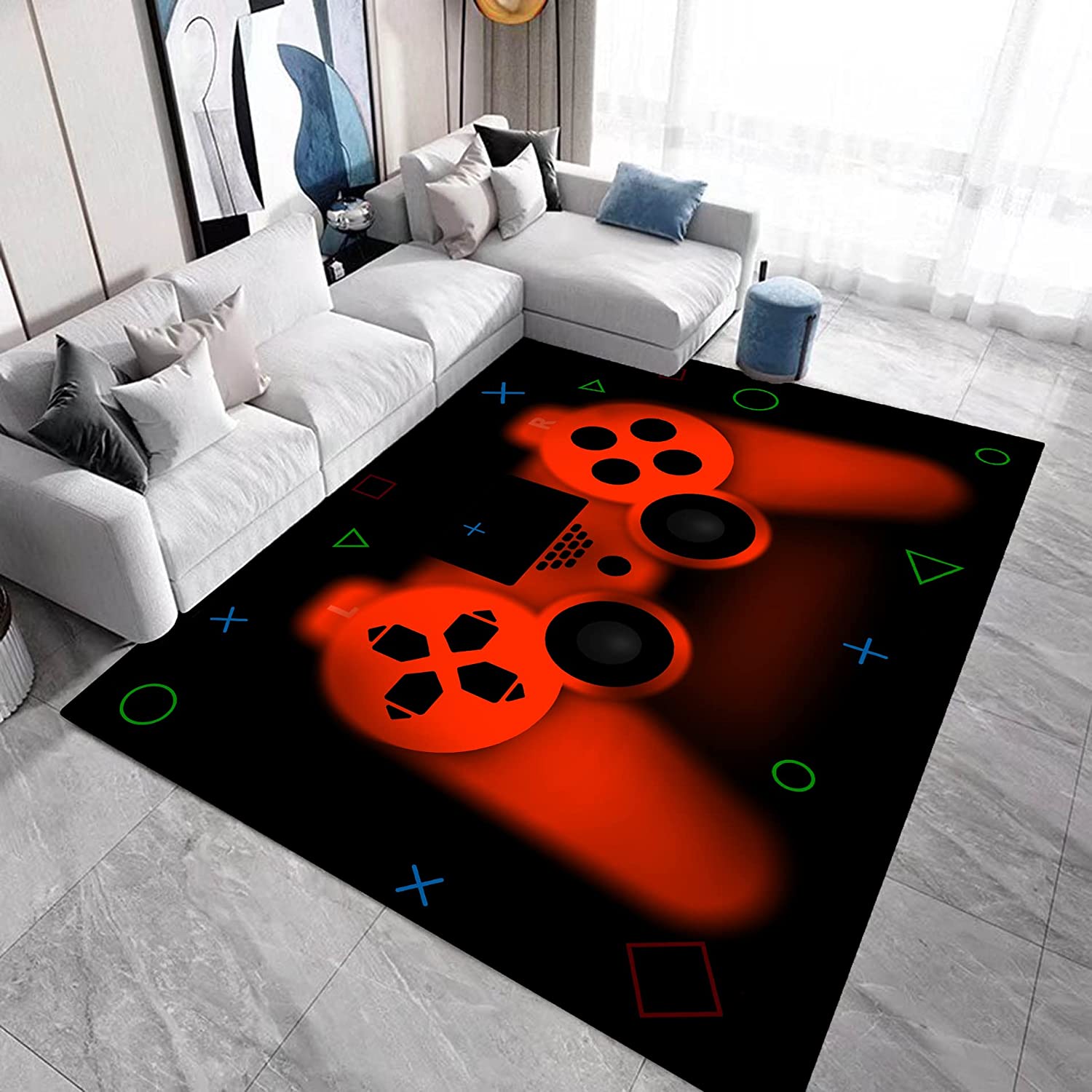 Gaming Pattern Modern Area Rugs - Non-Slip Gamer Carpets - Throw Rugs Doormats - Image 2