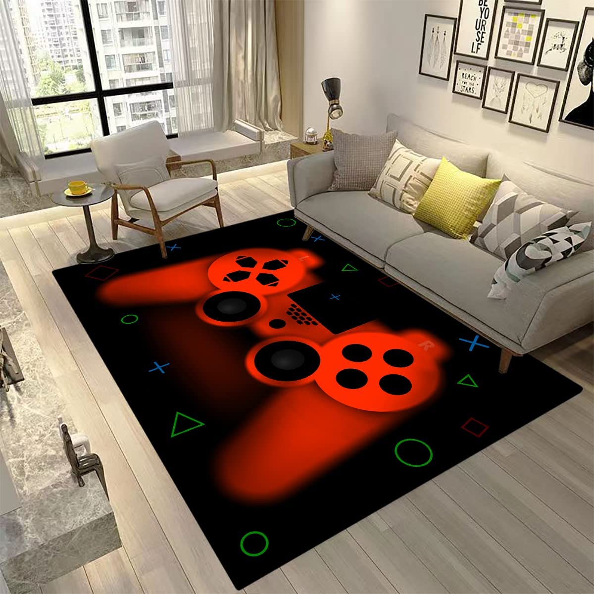 Gaming Pattern Modern Area Rugs - Non-Slip Gamer Carpets - Throw Rugs Doormats - Image 3