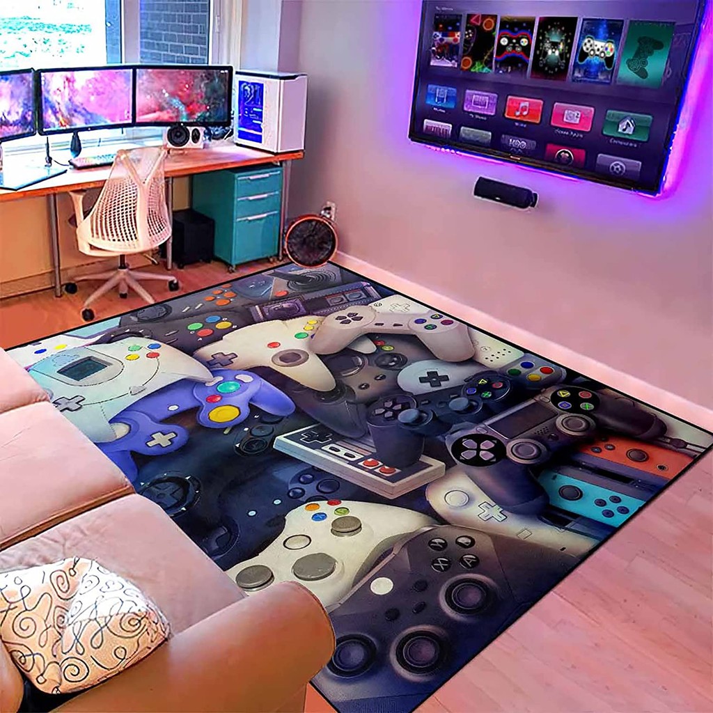 Gaming Rug with Controller Player Video Game for Bedroom and Living ...