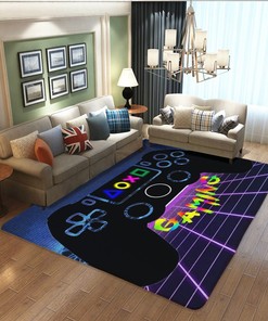 Gaming Throw Rugs for Boys Play Mat Carpet with Video Game Controller Design