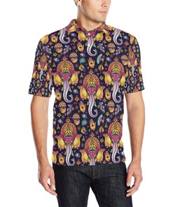 Ganesha Indian Pattern Print Design 03 Men Polo Shirt