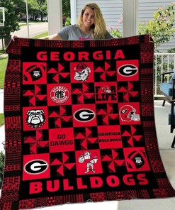 Georgia Bulldogs Personalized Quilt Blanket Bedding Set - Great for Bedroom Decor and Family Gifts