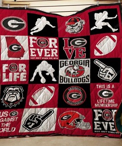 Georgia Bulldogs Us Against The World Quilt Bedding Set Blanket
