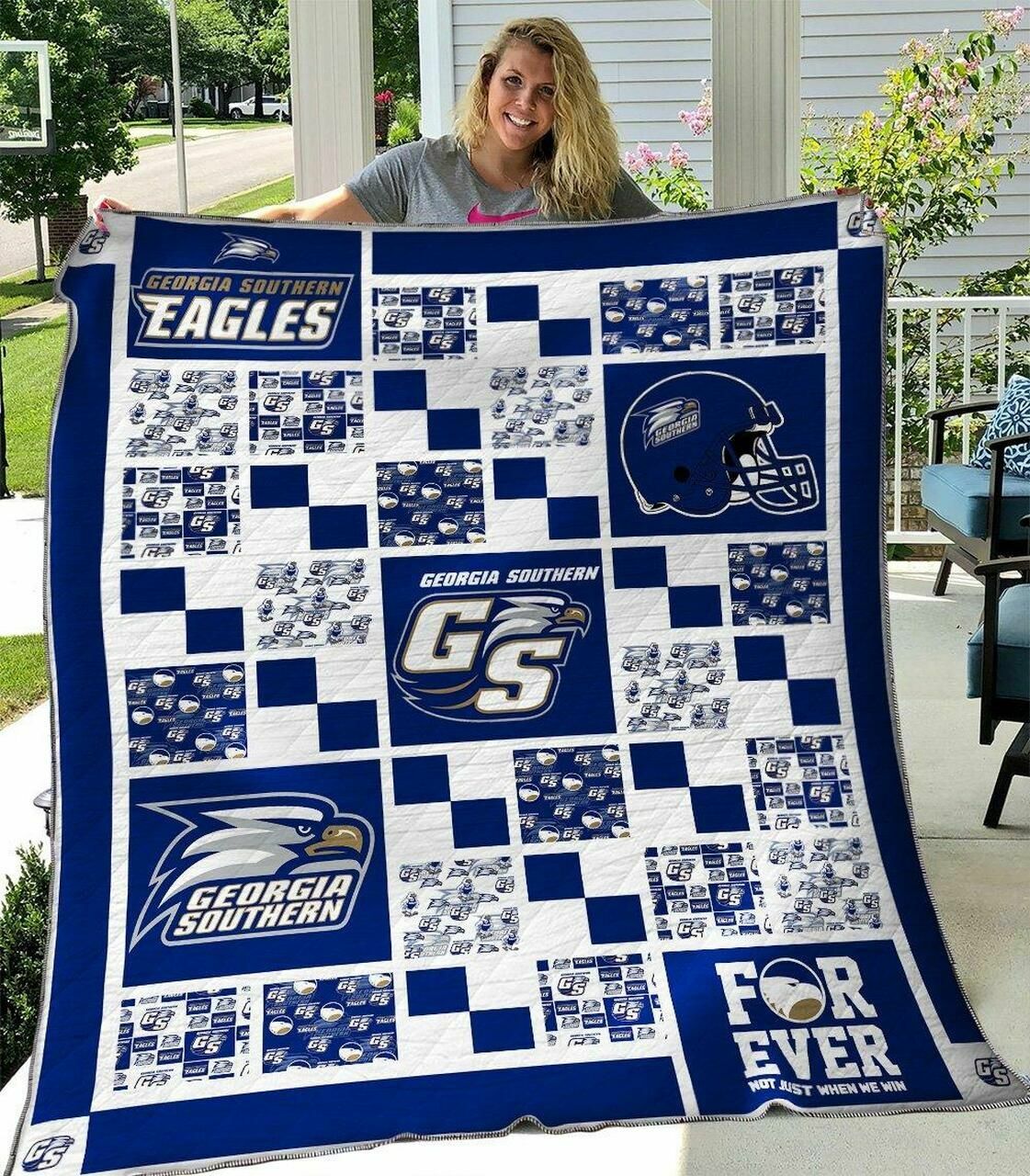 Georgia Southern Eagles Personalized Quilt Bedding Set for Home Decoration & Family Gifts