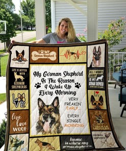 German Shepherd Is The Reason I Wake Up Every Morning Quilt Bedding Set Blanket