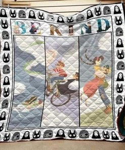 Ghibli Be Kind Laputa Kiki Delivery Blanket Quilt Bedding Set Bedroom Decor, Gifts for Family