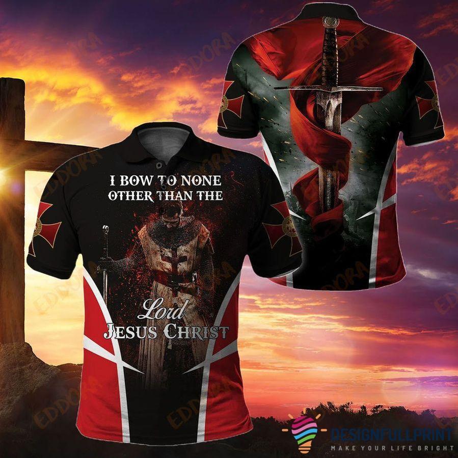 Gift For Christian I Bow To None Other Than The Lord Jesus Christ Cross Polo Shirt Nhd