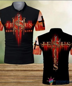 Gift For Christian Jesus Saved My Life Jesus Saves Cross Polo Shirt Nhd