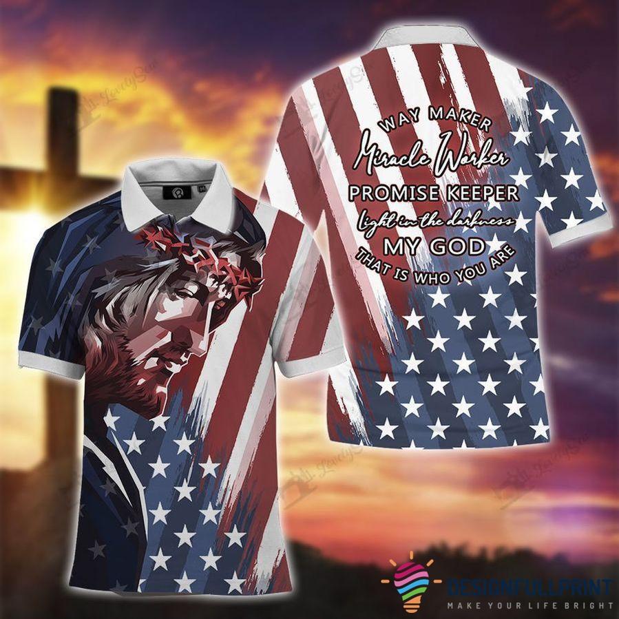 Gift For Christian Jesus Way Maker Miracle Worker Promise Keeper My God That Is Who You Are Polo Shirt Nhd