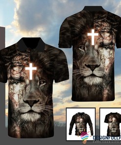 Gift For Christian Multitype Jesus And Lion Unisex Pullover Hoodie Or Polo Shirt Or T Shirt