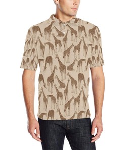 Giraffe Pattern Design Print Men Polo Shirt