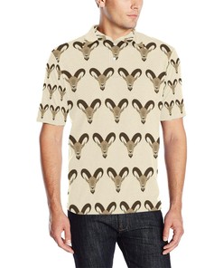 Goat Pattern Print Design 01 Men Polo Shirt