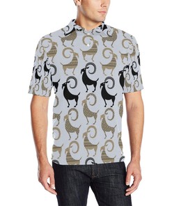 Goat Pattern Print Design 03 Men Polo Shirt