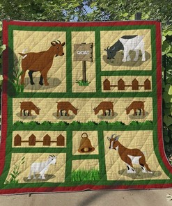 Goat Quilt Blanket Bedding Set with Customizable Name, Perfect for Home Decoration and Family Gifts