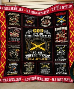 God Give His Toughest Battles To His Strongest Field Artillery Quilt Bedding Set Blanket