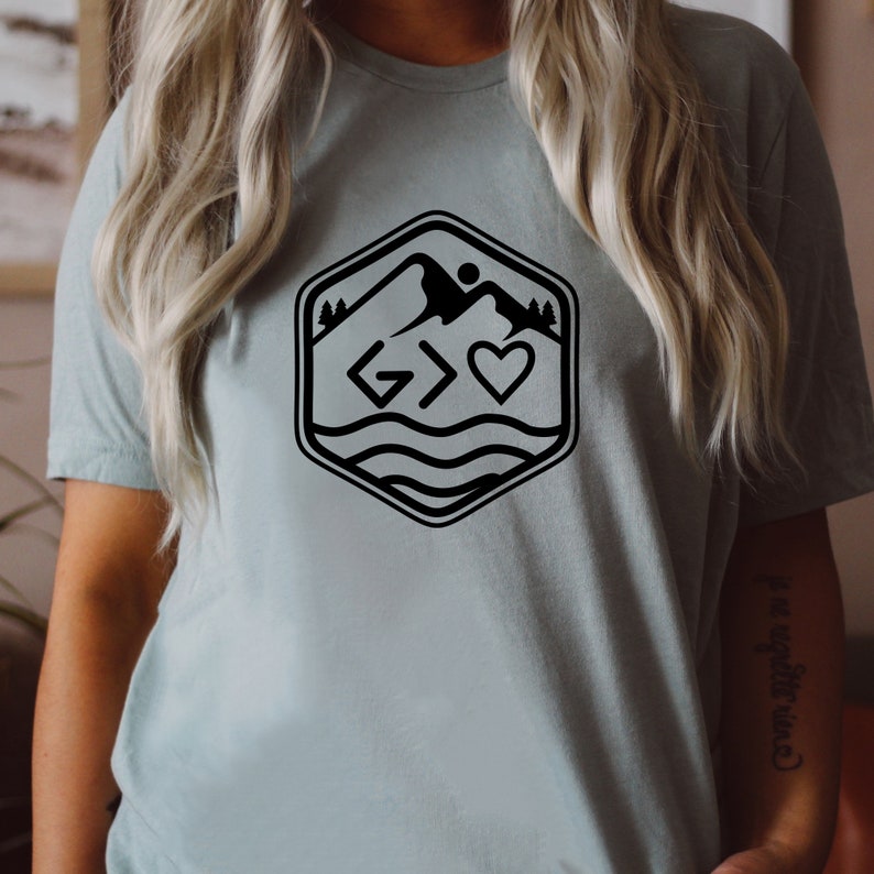 God is Greater than Our Hearts Christian Bible Verse T-Shirt