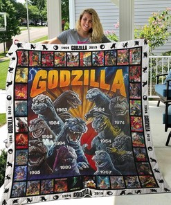 Godzilla Quilt Bedding Set Blanket Gift Ideas For Fans Loves Godzilla Bedroom Decor, Gifts for Family