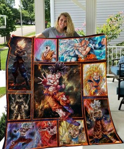Goku Quilt Bedding Set Blanket with Customizable Name, Perfect for Home Decoration and Family Gifts